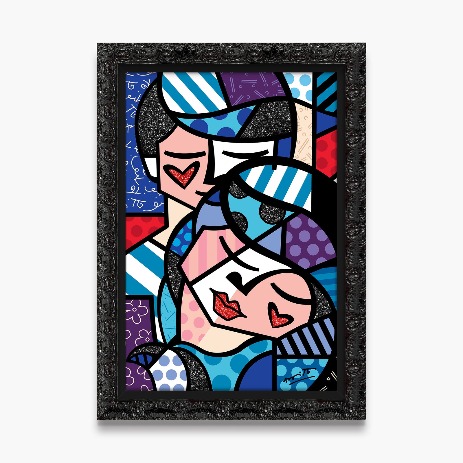 embracing love limited edition print  artistic colorful design collectible