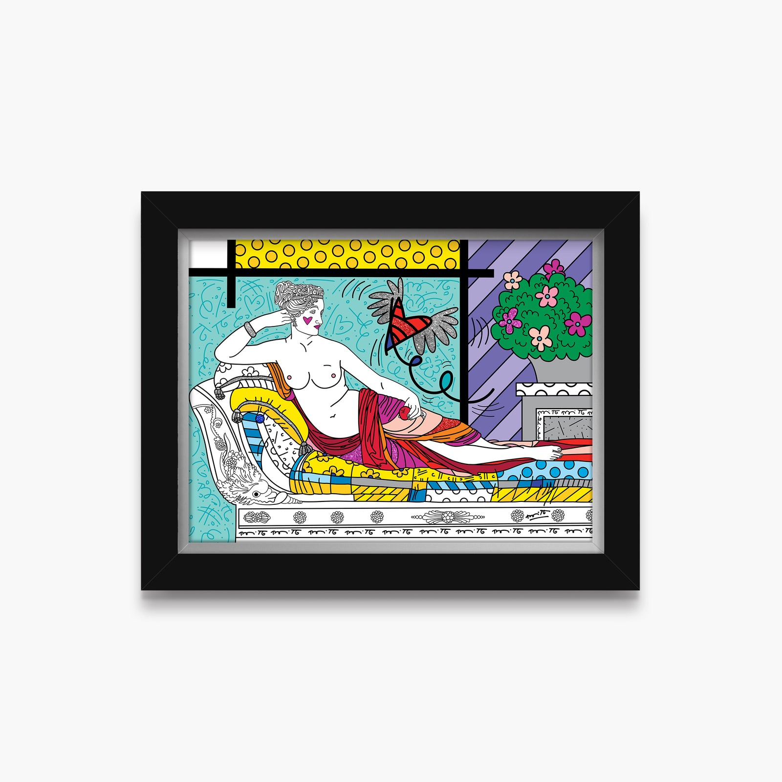 Romero Britto aphrodite limited edition print  contemporary pop art piece