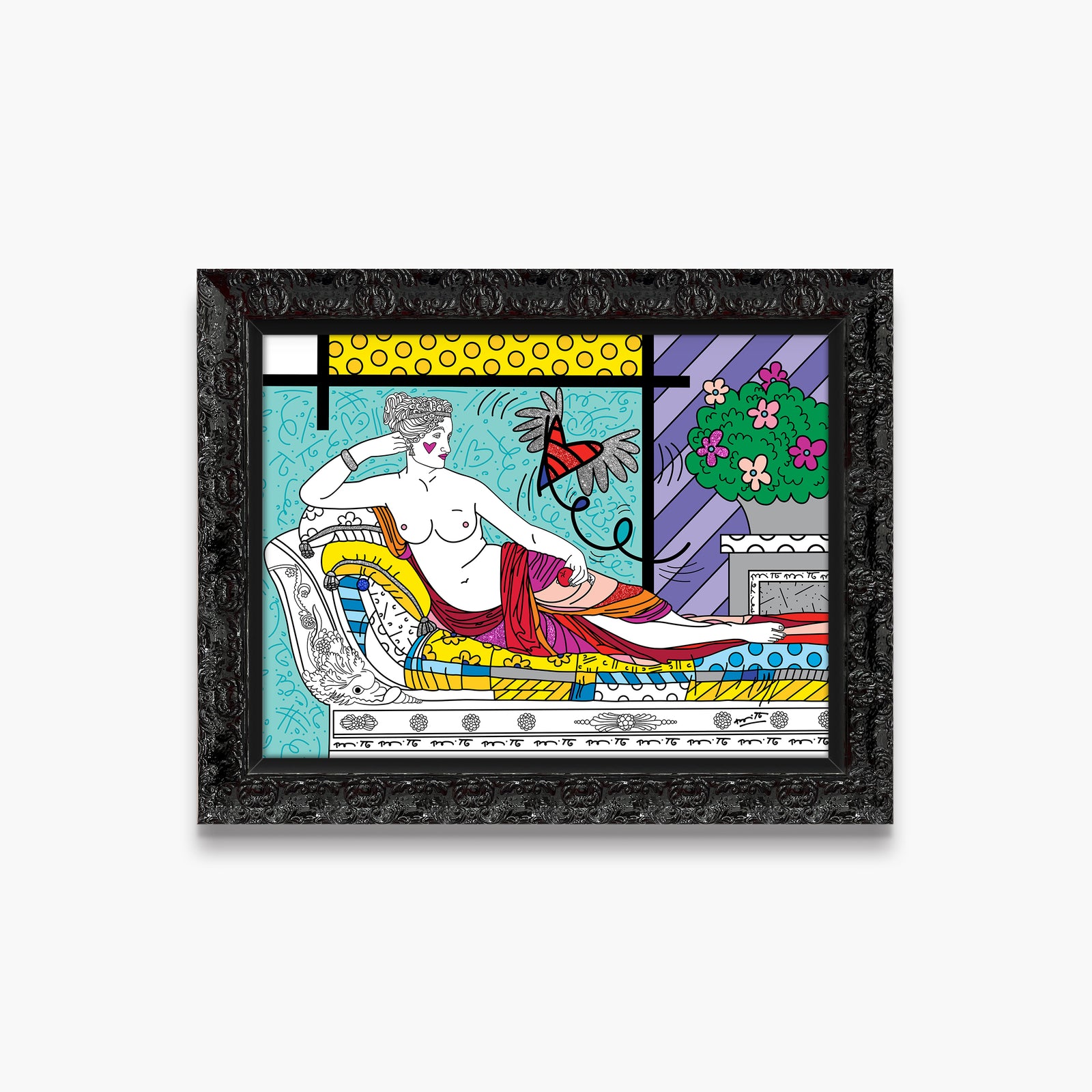 Romero Britto aphrodite limited edition print  colorful pop art design