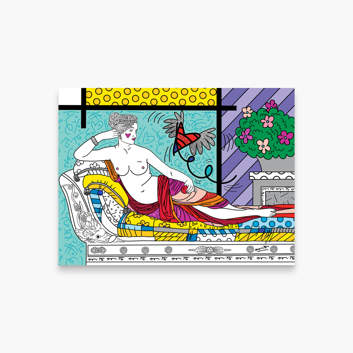 Romero Britto aphrodite limited edition print  colorful pop art design