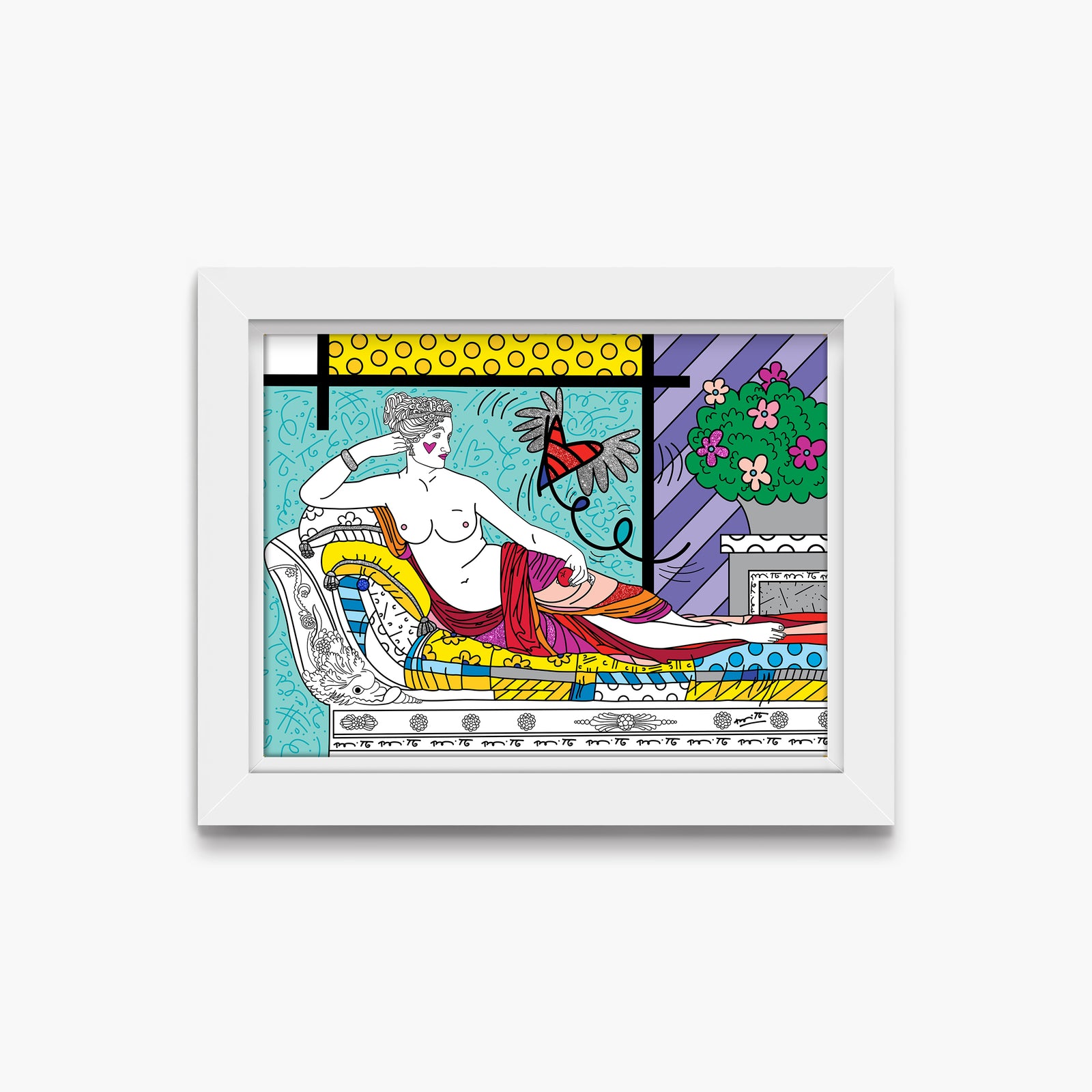 Romero Britto aphrodite limited edition print  contemporary pop art piece