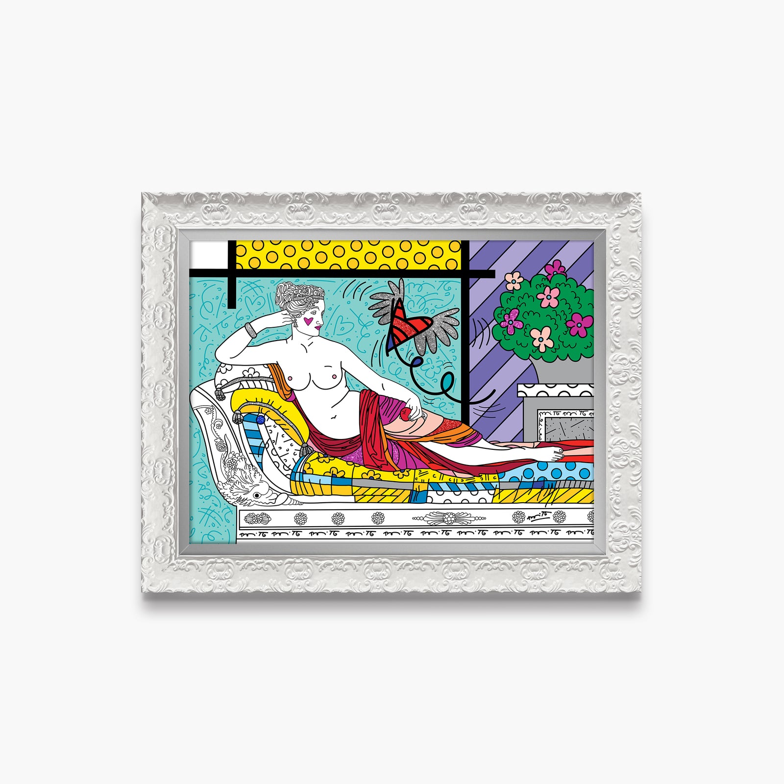 Romero Britto aphrodite limited edition print  contemporary pop art piece