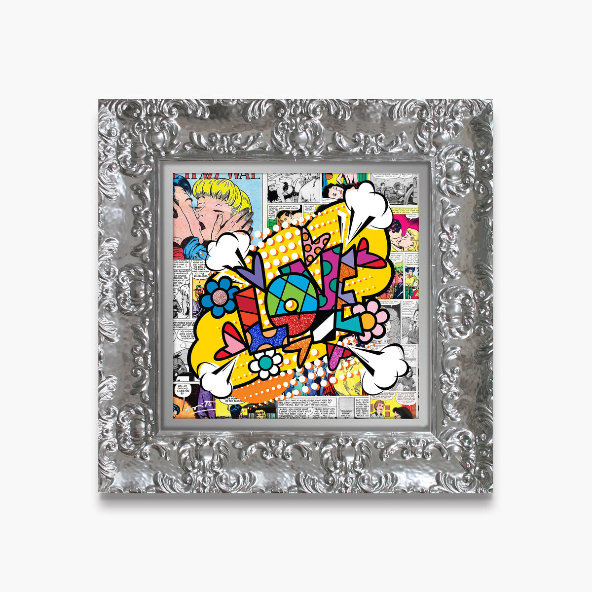 Romero Britto pop love limited edition print  colorful pop art design