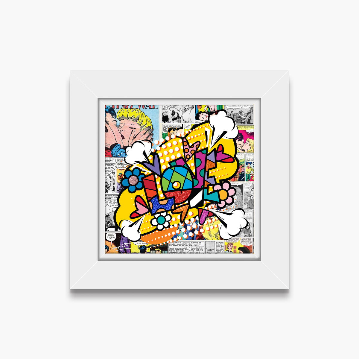 Romero Britto pop love limited edition print  colorful pop art design