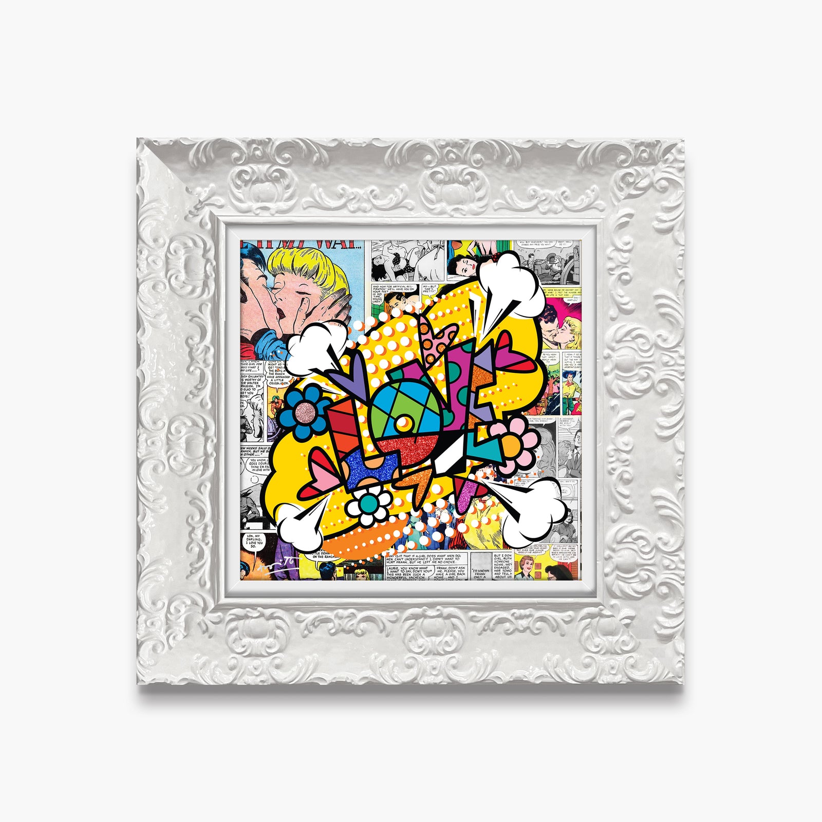 Romero Britto pop love limited edition print  colorful pop art design