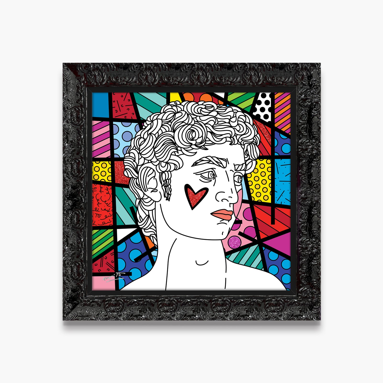 Romero Britto davids world limited edition print  colorful pop art design