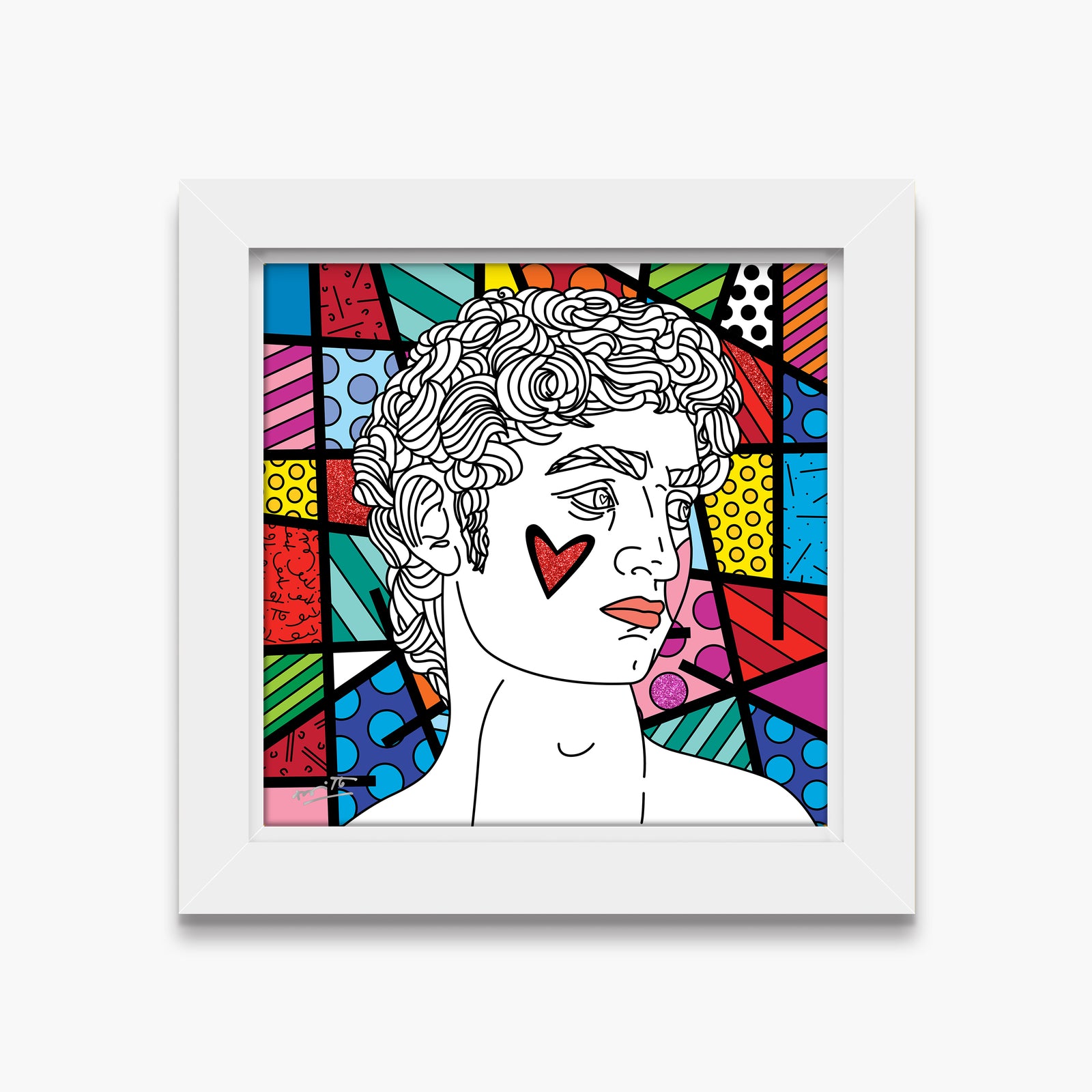 Romero Britto davids world limited edition print  colorful pop art design