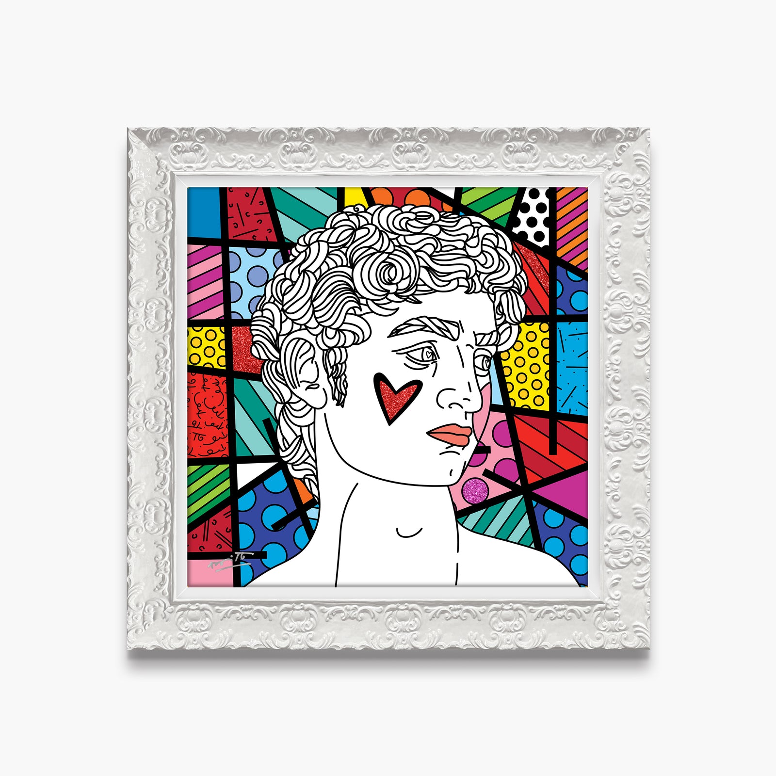 Romero Britto davids world limited edition print  colorful pop art design