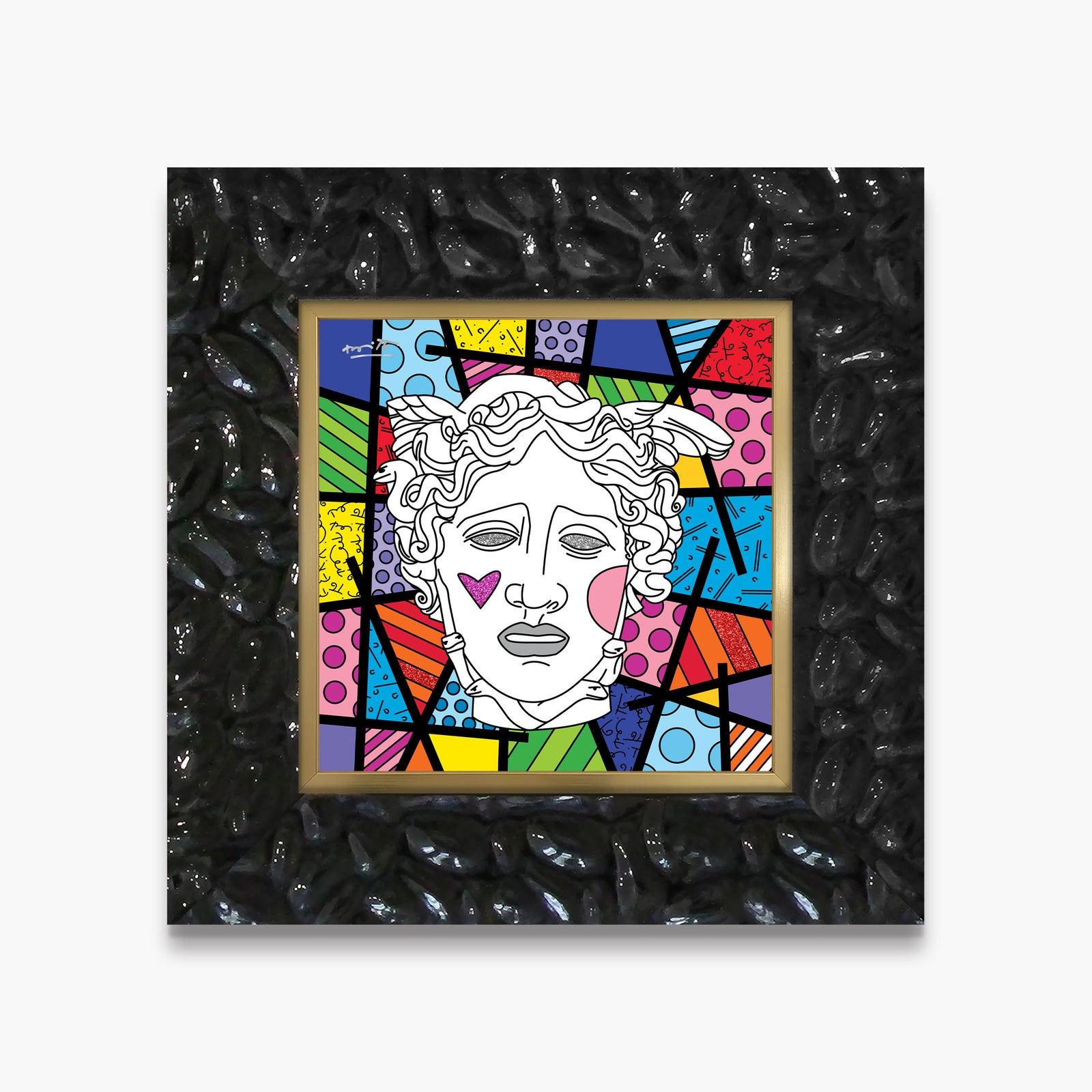 Romero Britto medusa limited edition print  colorful pop art design