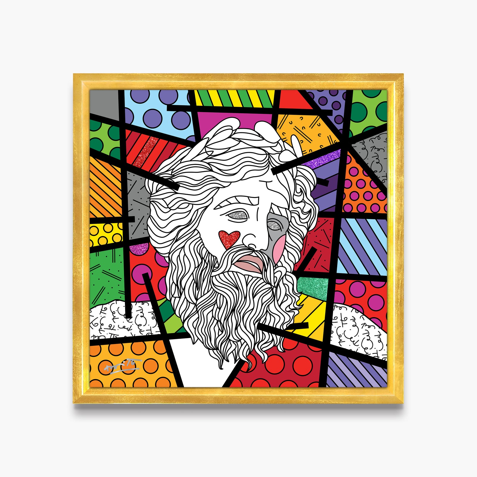 Romero Britto zeus limited edition print  colorful pop art design