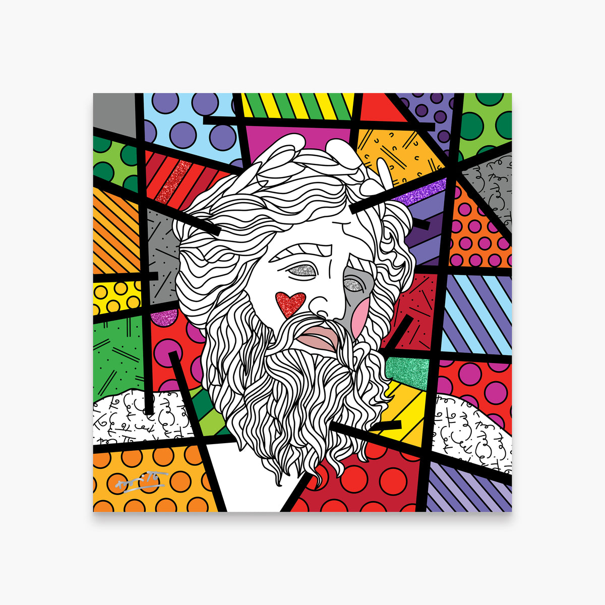 Romero Britto zeus limited edition print  colorful pop art design