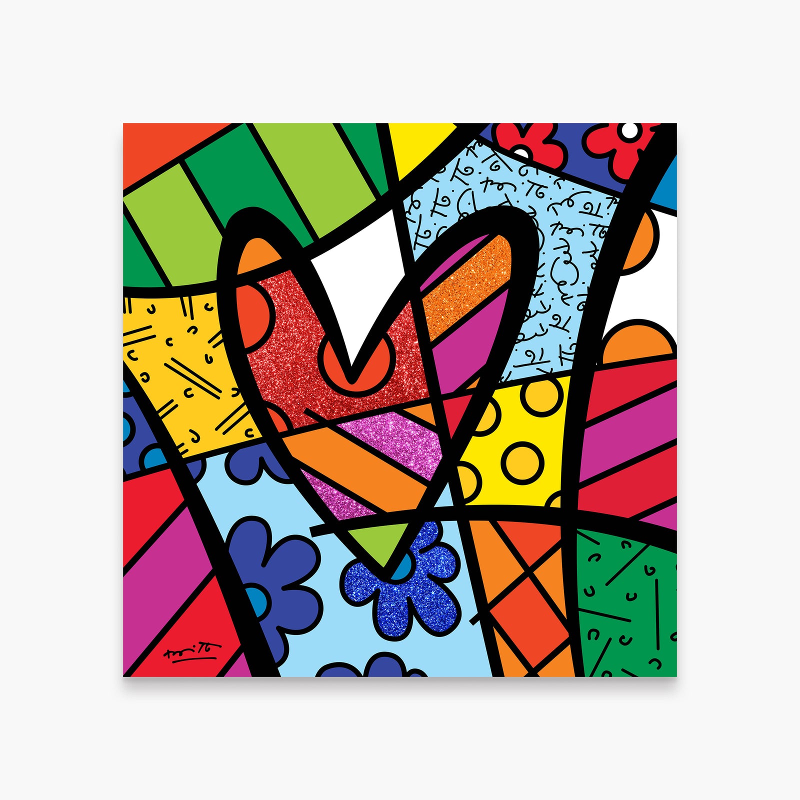 Romero Britto all we need limited edition  colorful pop art design