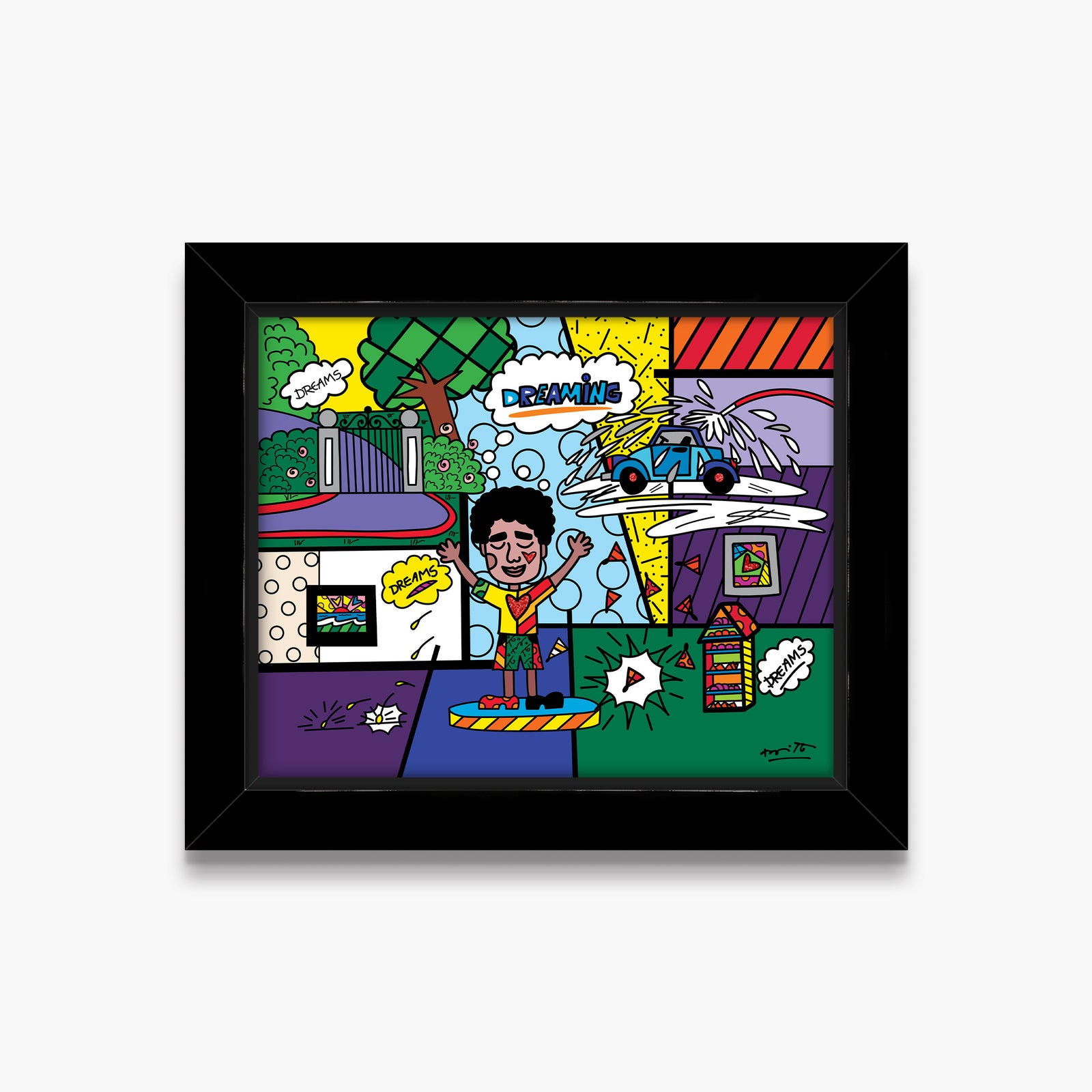 Romero Britto the grind growing up collection  contemporary pop art piece