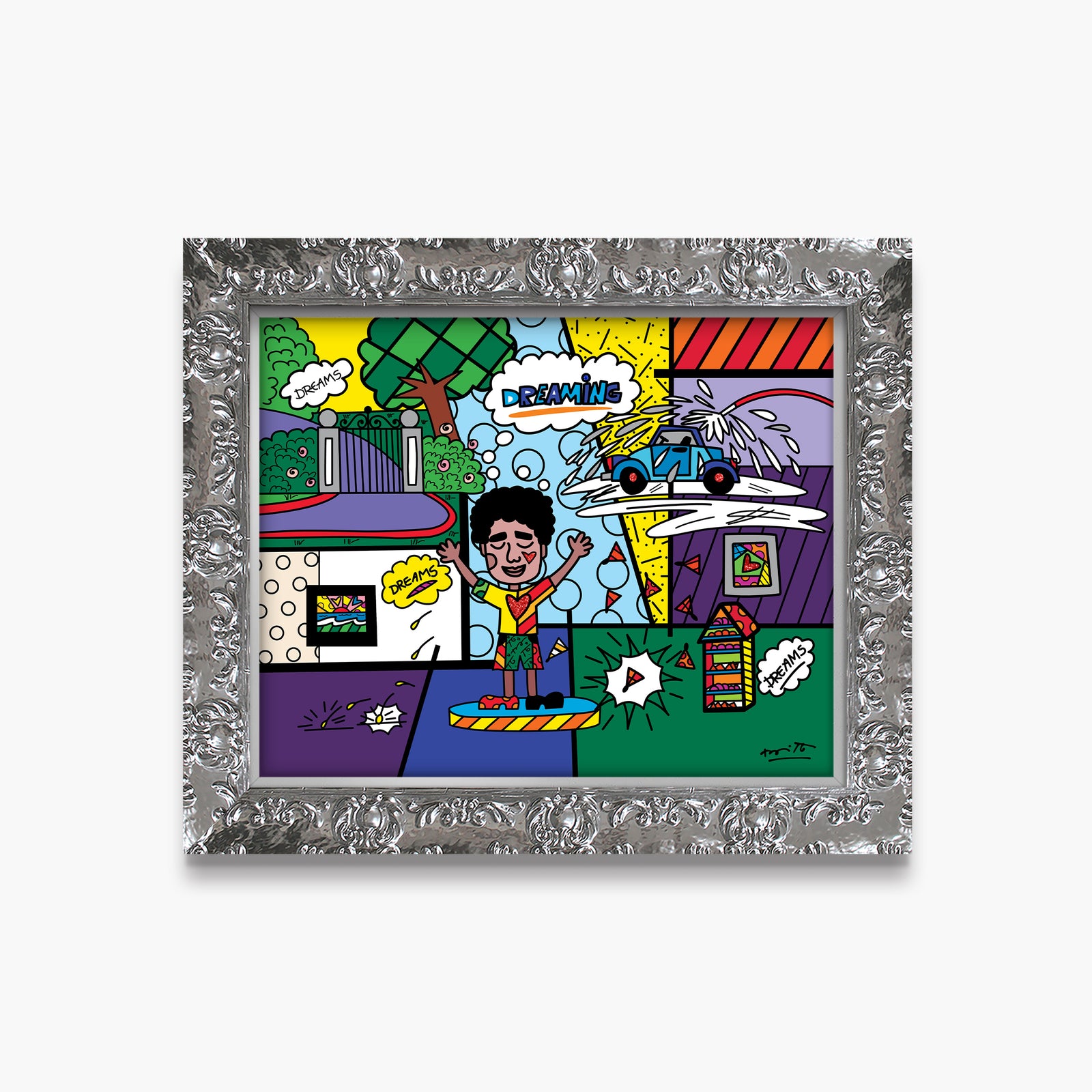Romero Britto the grind growing up collection  contemporary pop art piece