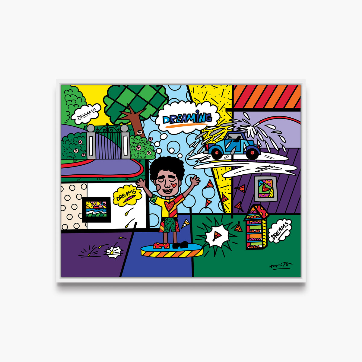 Romero Britto the grind growing up collection  contemporary pop art piece