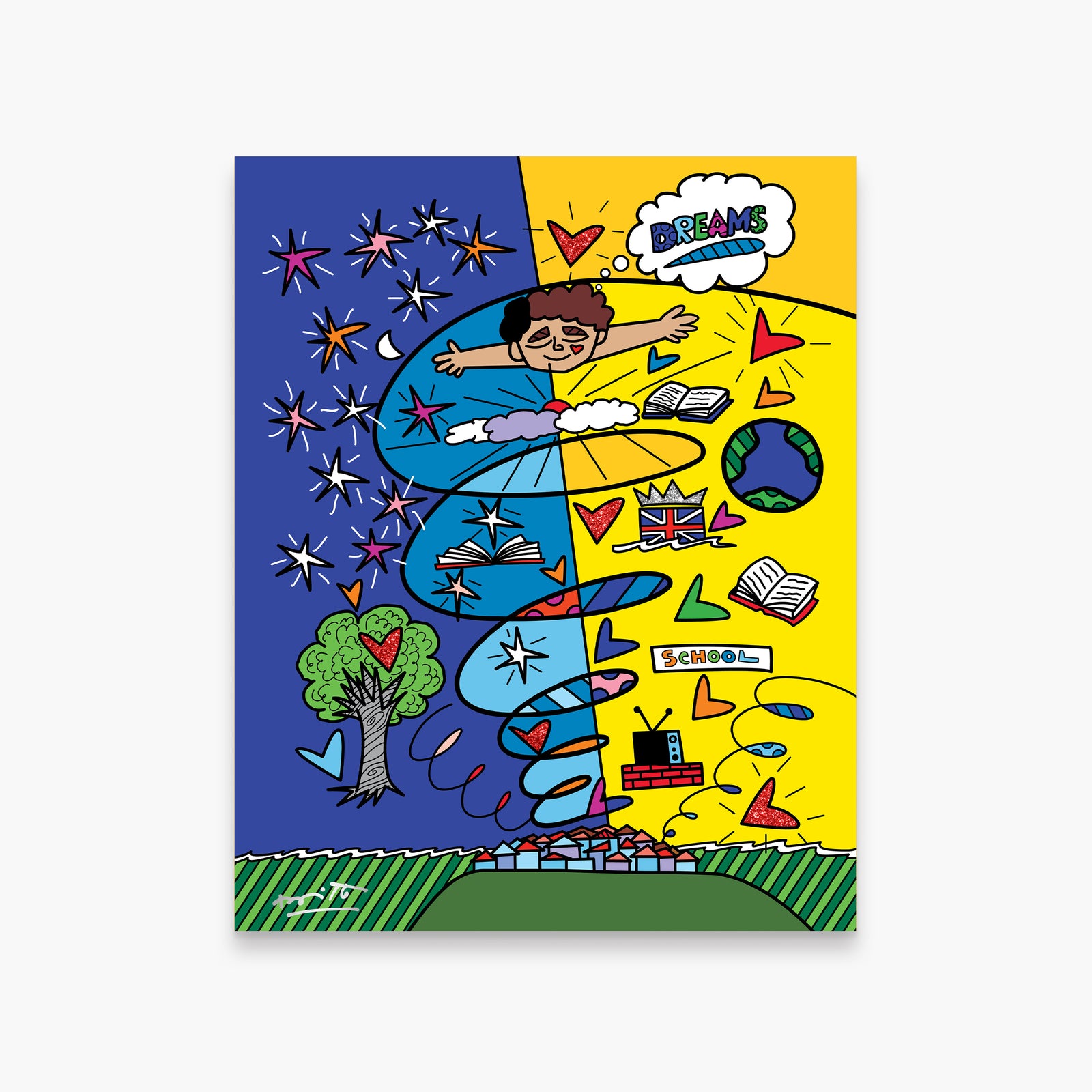 Romero Britto growing up collection limited edition  colorful pop art design