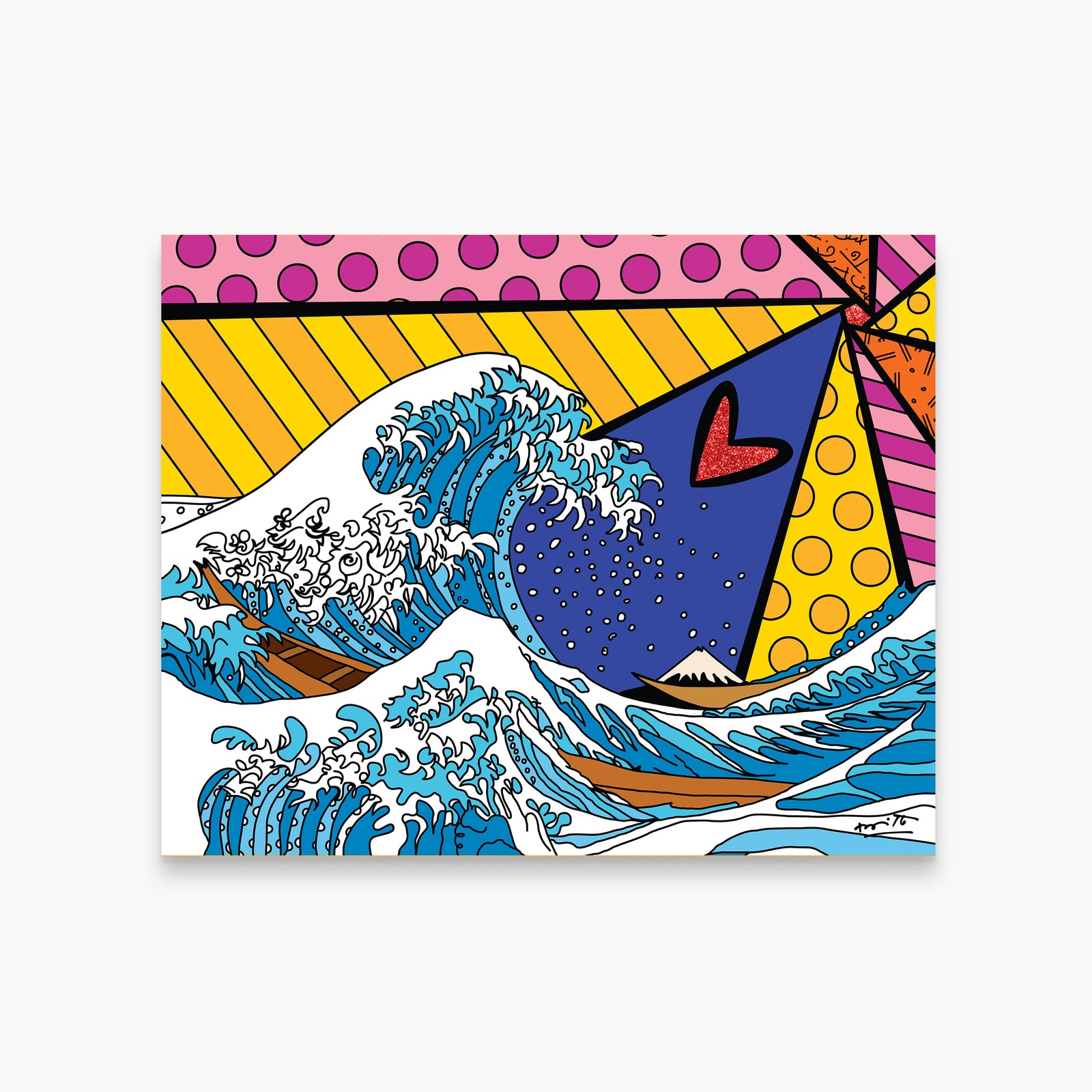 Romero Britto britto wave limited edition print  colorful pop art design
