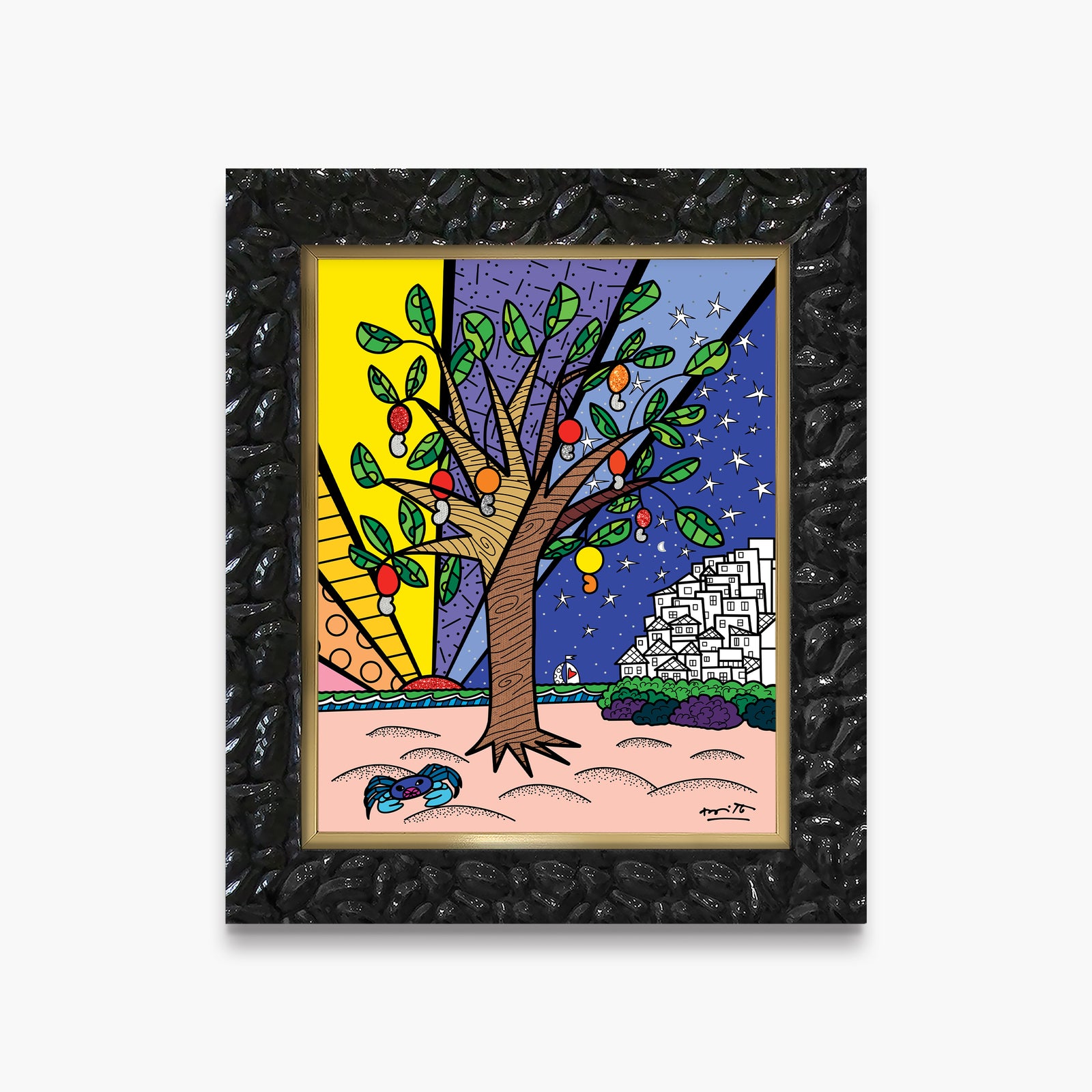Romero Britto favelas growing up collection limited  colorful pop art design