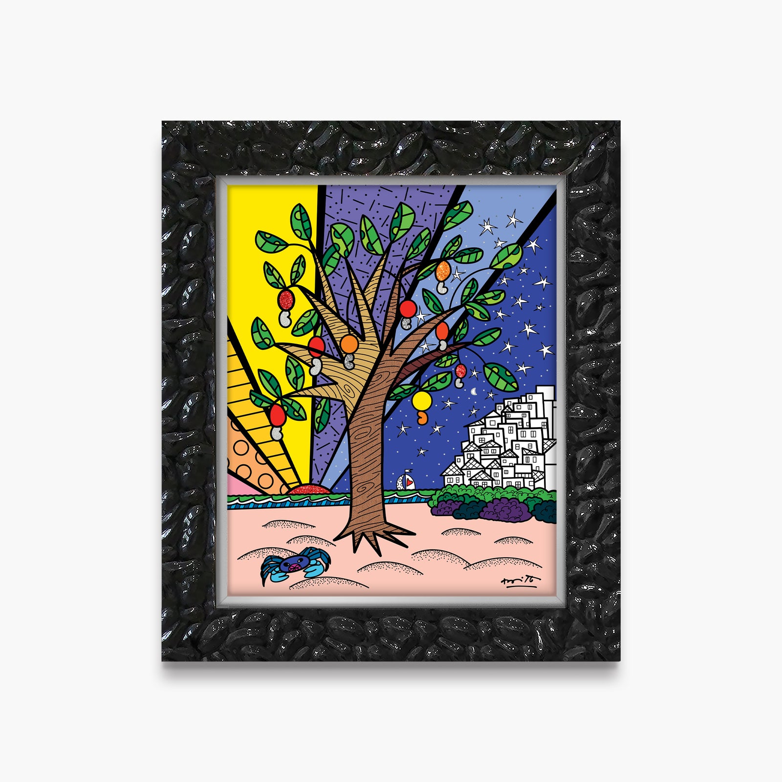 Romero Britto favelas growing up collection limited  contemporary pop art piece