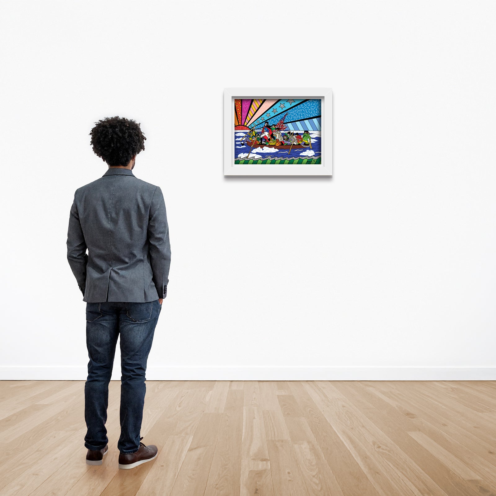 modern pop art the crossing of the delaware  vibrant home decor