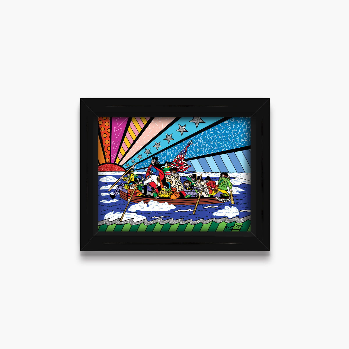 modern pop art the crossing of the delaware  vibrant home decor