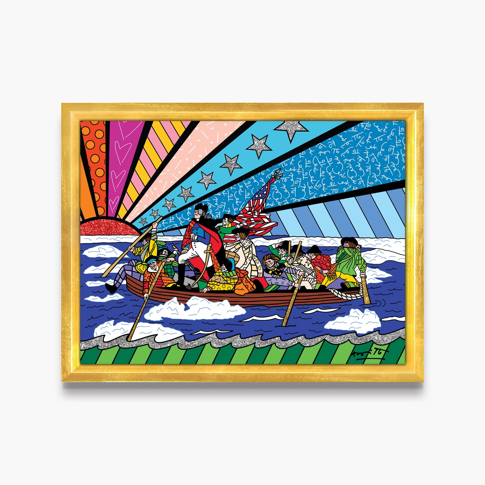 the crossing of the delaware  artistic colorful design collectible