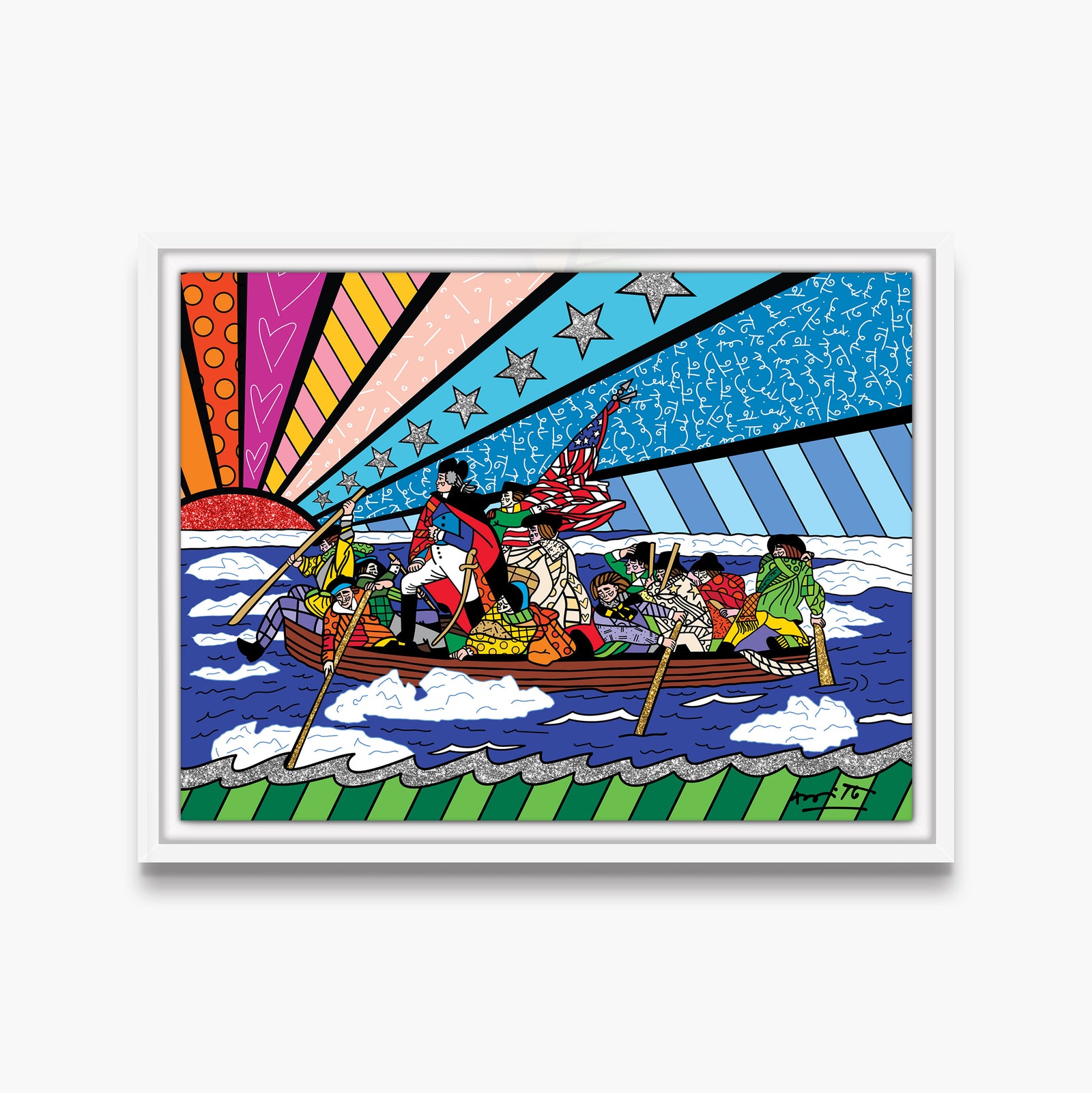 the crossing of the delaware  artistic colorful design collectible