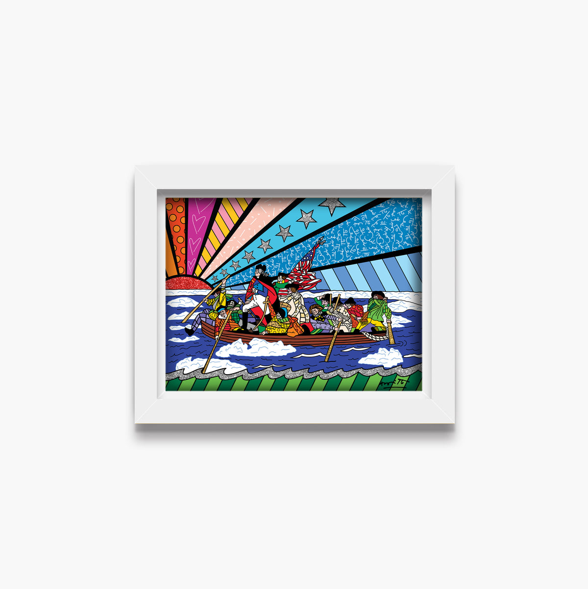 the crossing of the delaware  artistic colorful design collectible