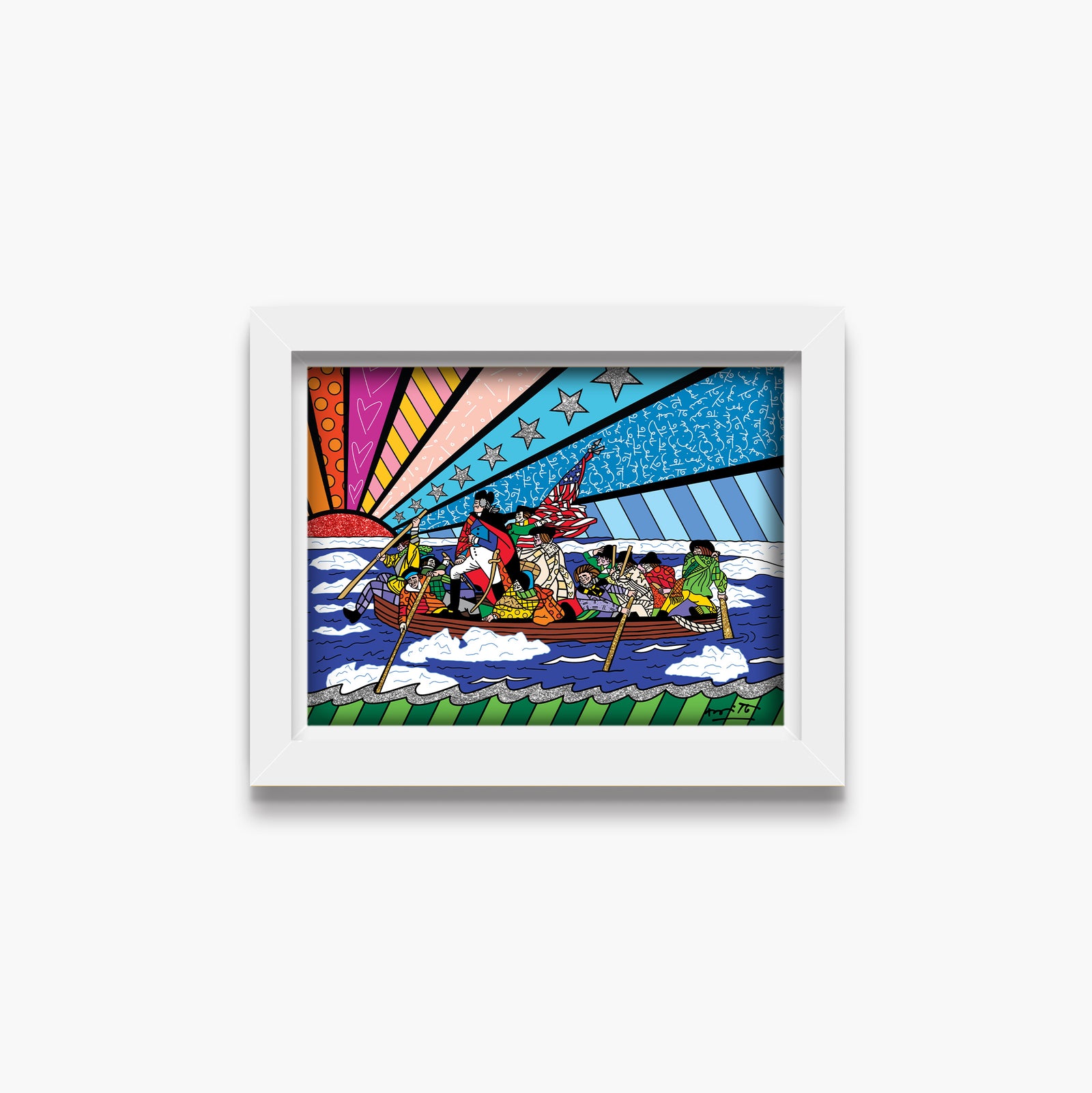 the crossing of the delaware  artistic colorful design collectible