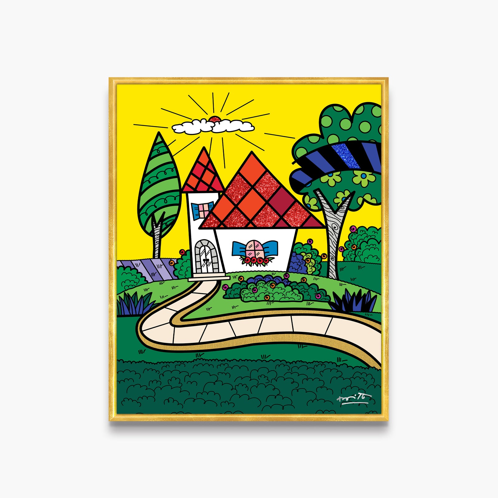 Romero Britto belonging growing up collection limited  contemporary pop art piece