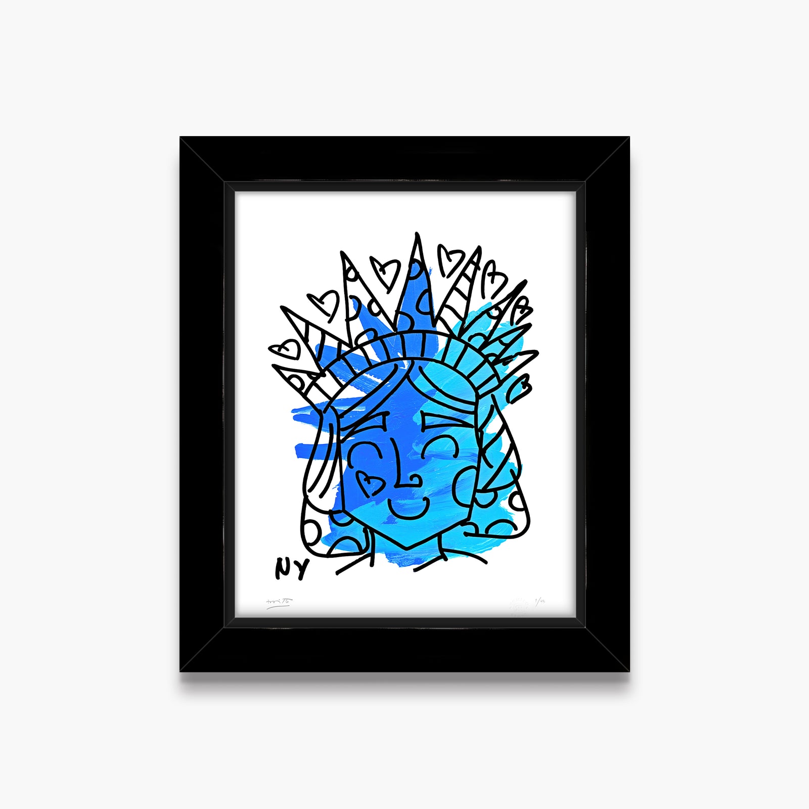 Romero Britto lady liberty limited edition print  colorful pop art design