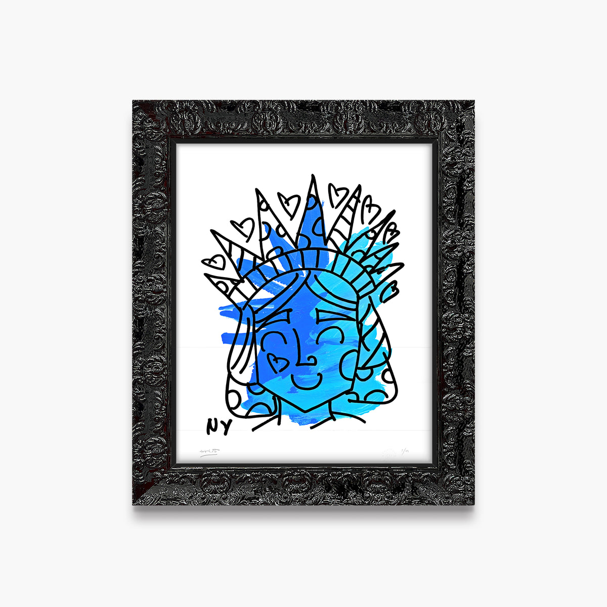 Romero Britto lady liberty limited edition print  colorful pop art design