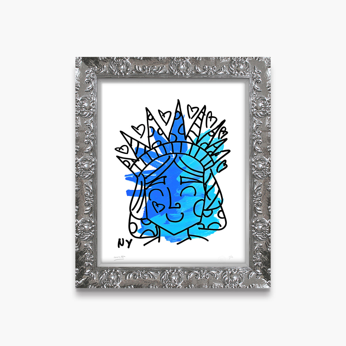 Romero Britto lady liberty limited edition print  colorful pop art design