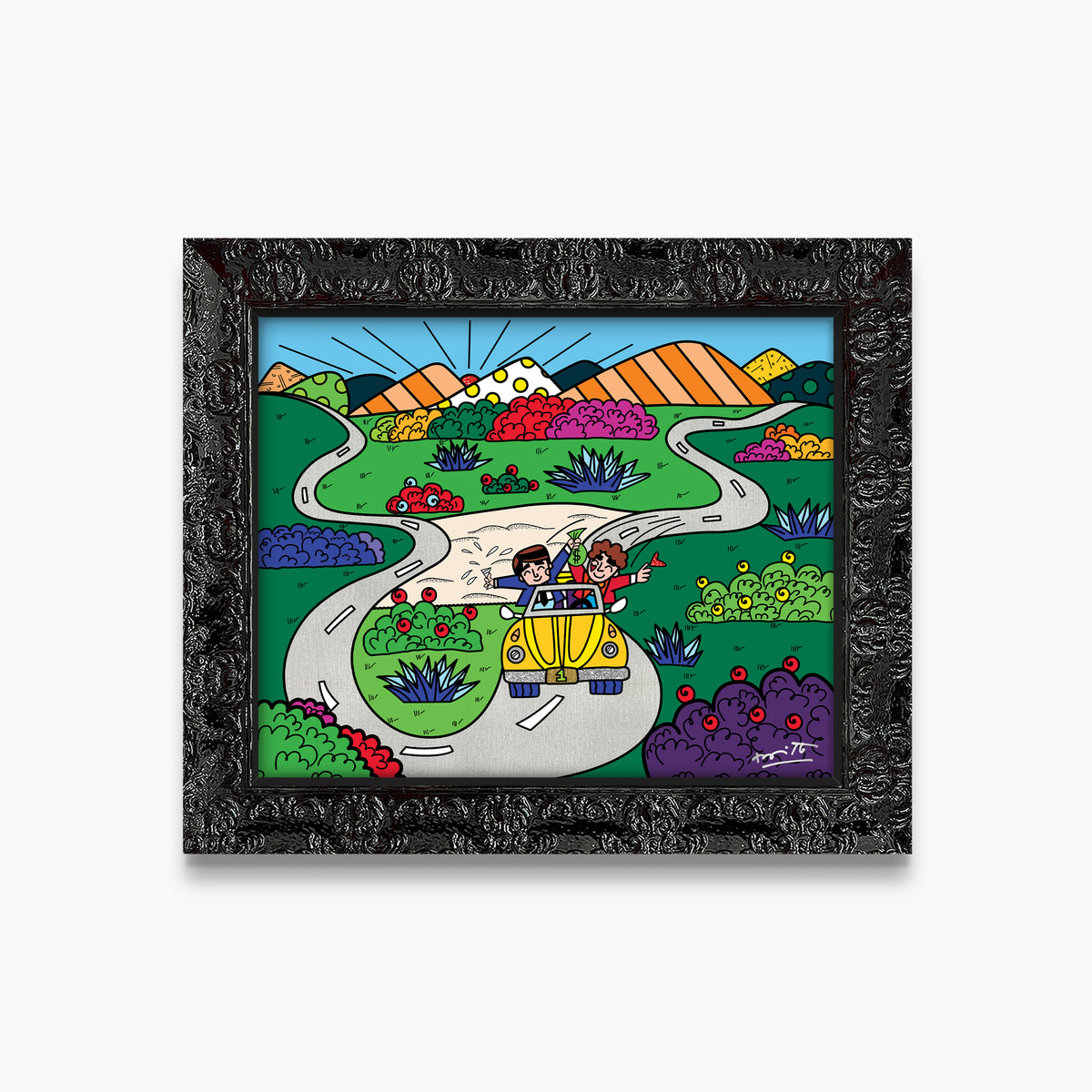 Romero Britto a new era growing up  contemporary pop art piece