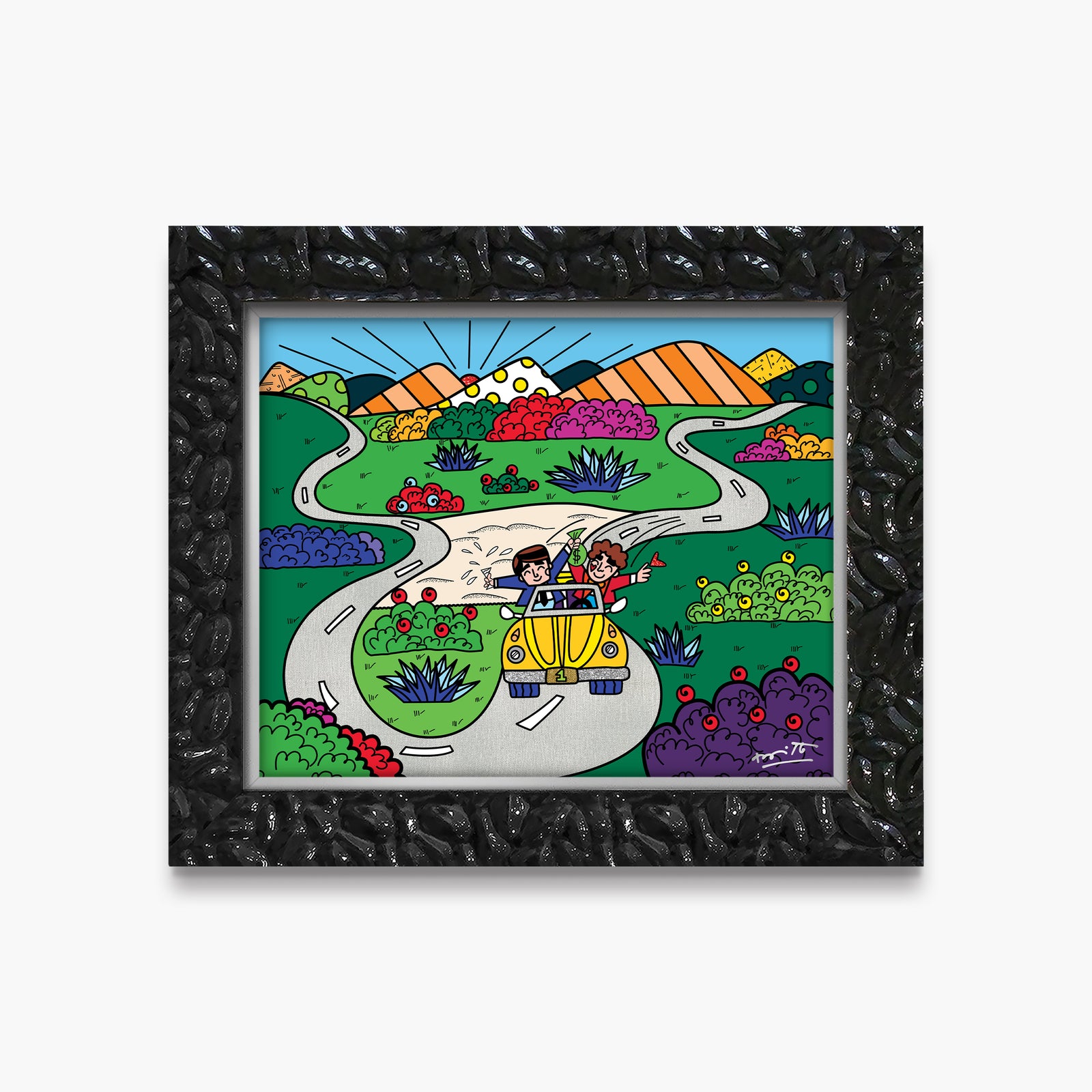 Romero Britto a new era growing up  contemporary pop art piece