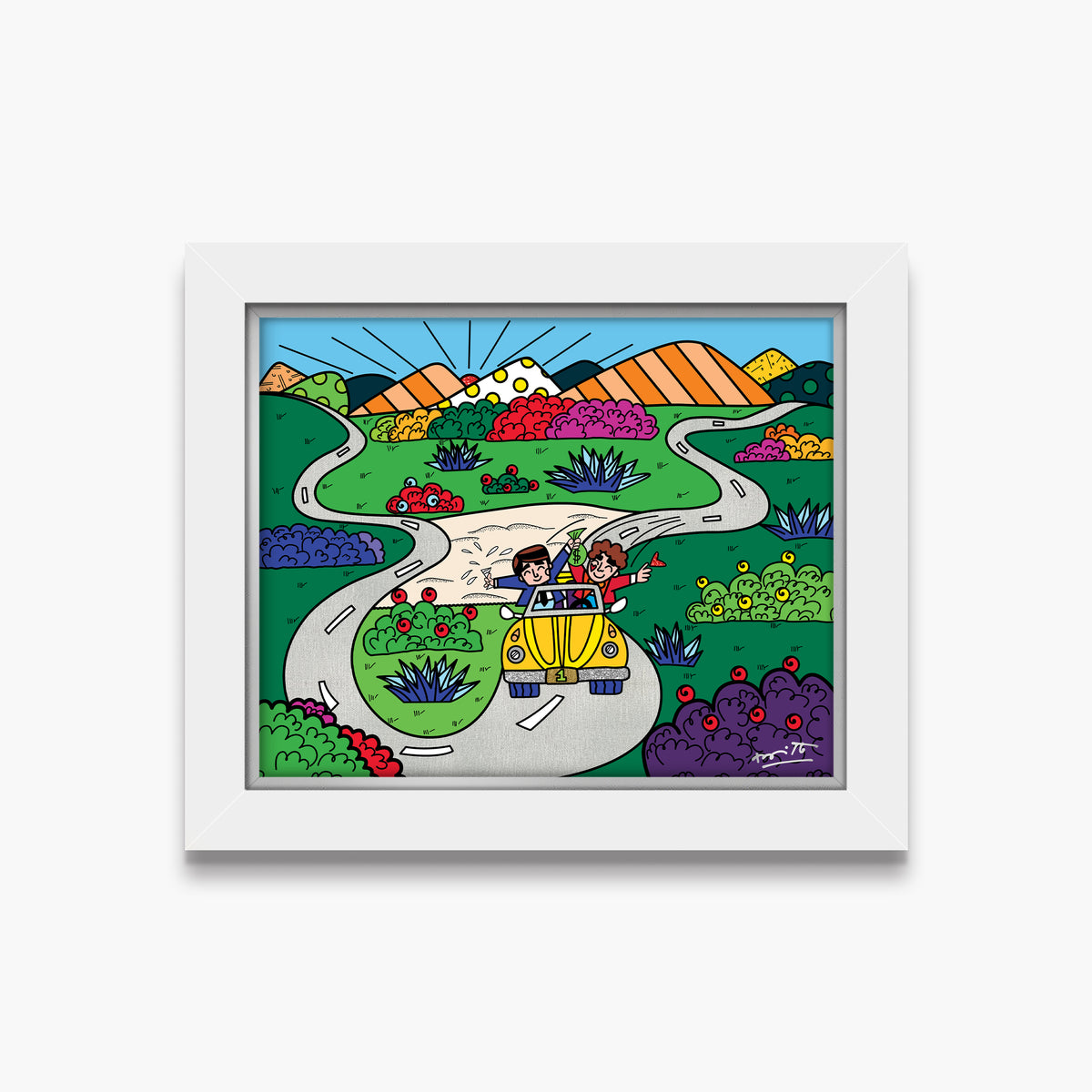 Romero Britto a new era growing up  contemporary pop art piece