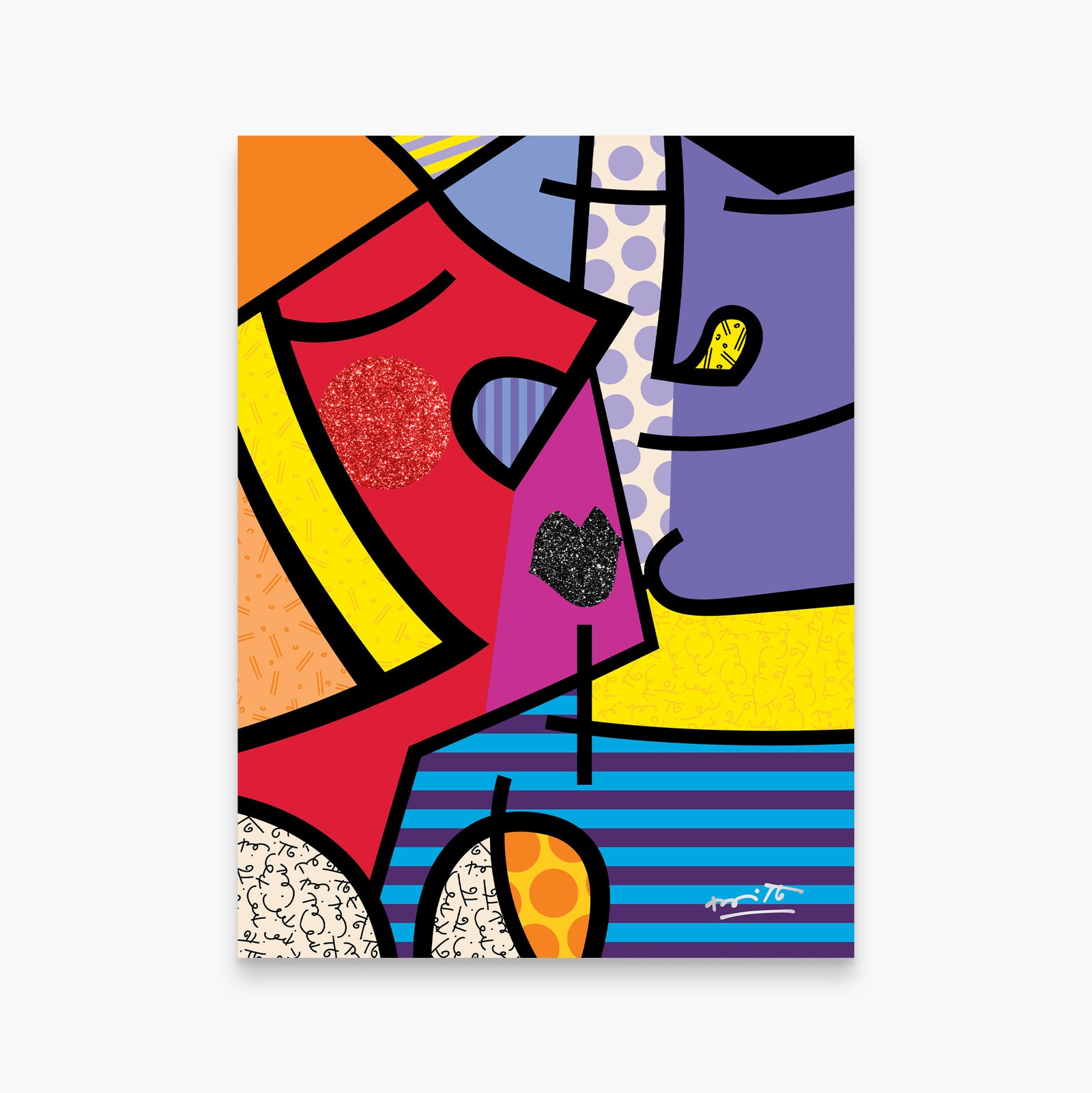 Romero Britto ms calvacante limited edition print  colorful pop art design