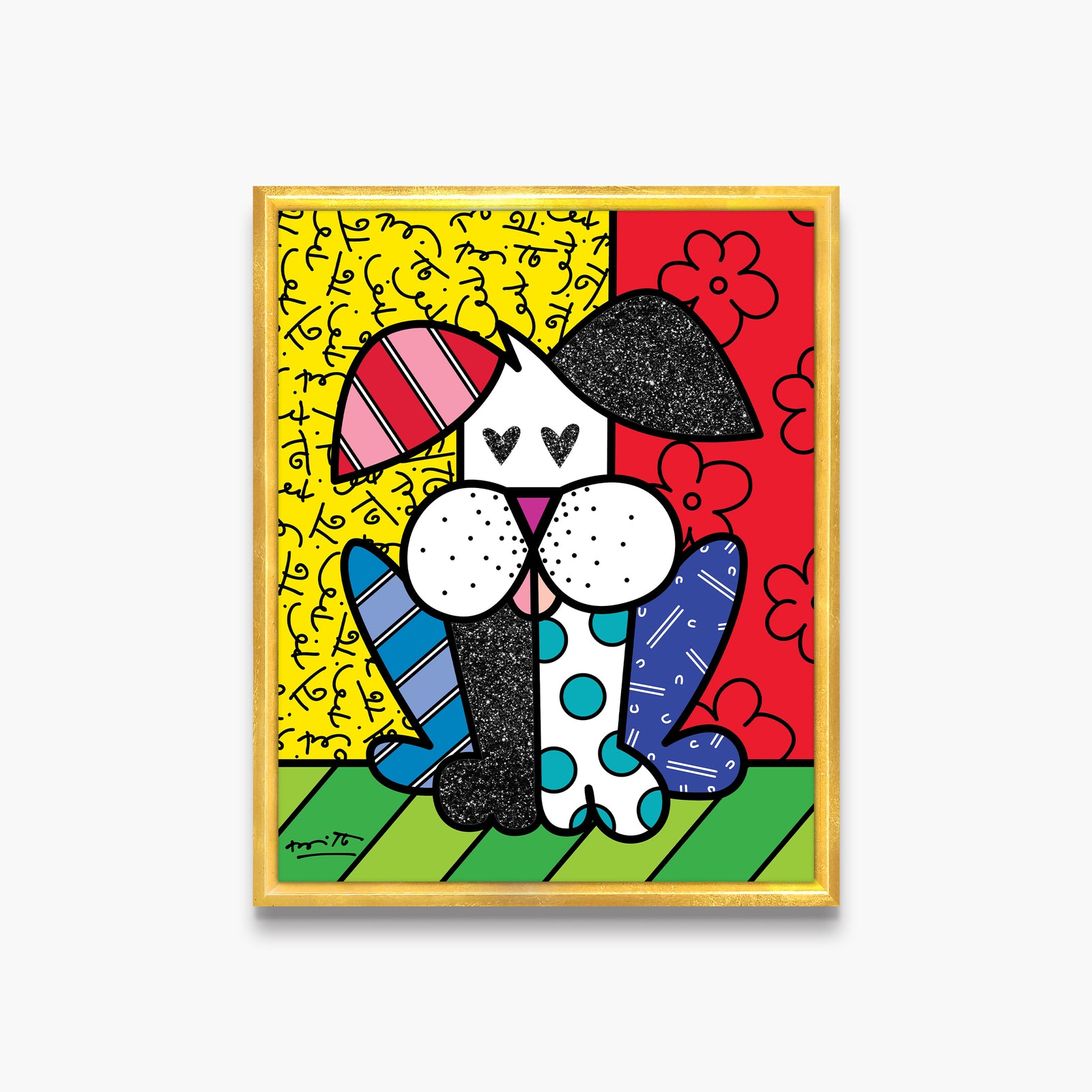modern pop art puppy love limited edition print  vibrant home decor