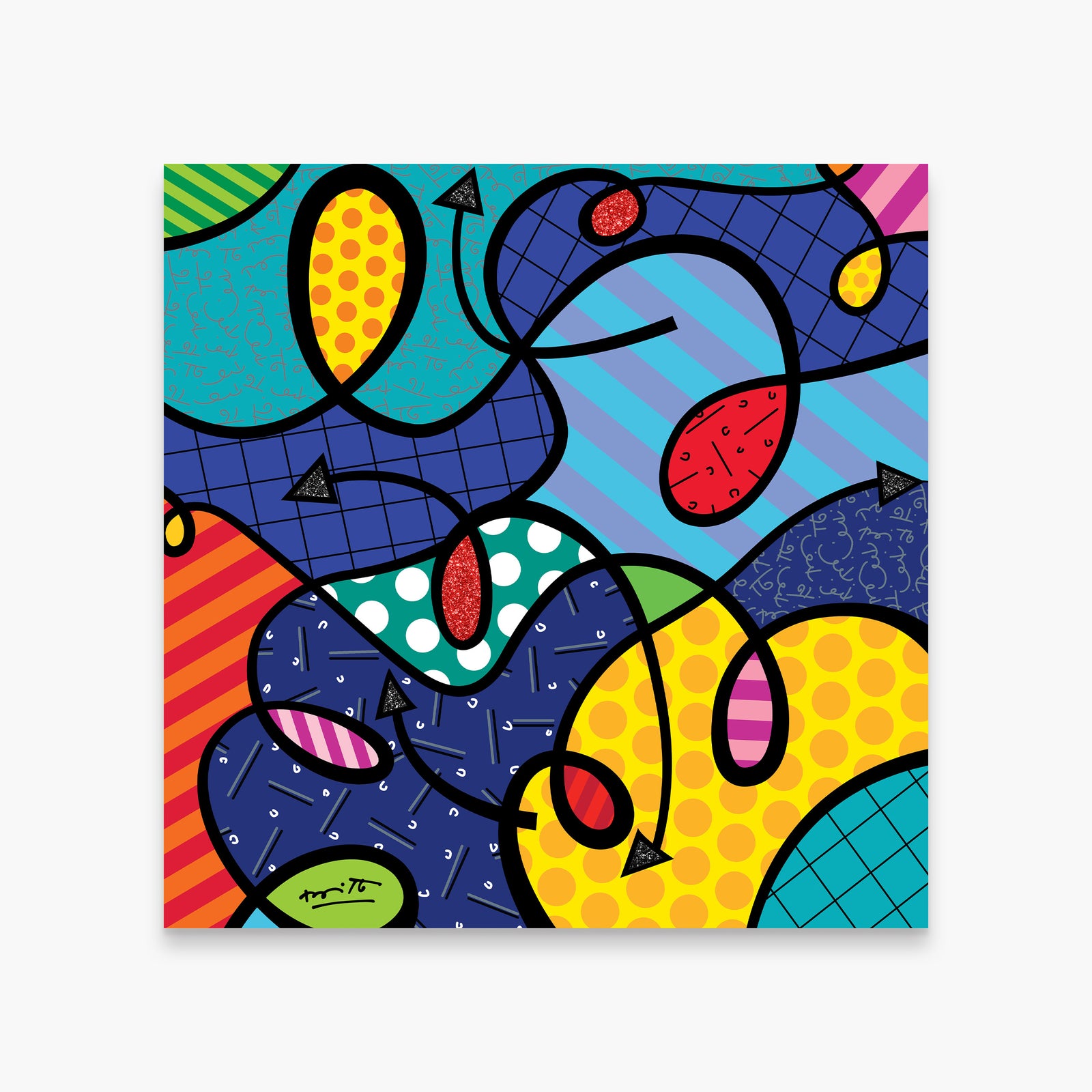 Romero Britto one direction limited edition print  colorful pop art design