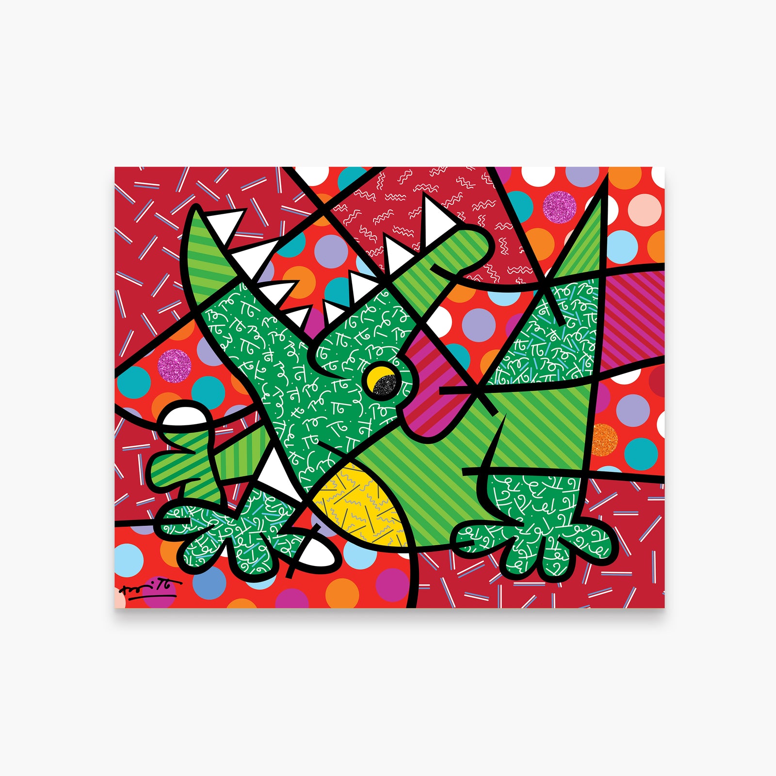 Romero Britto florida gator limited edition print  colorful pop art design