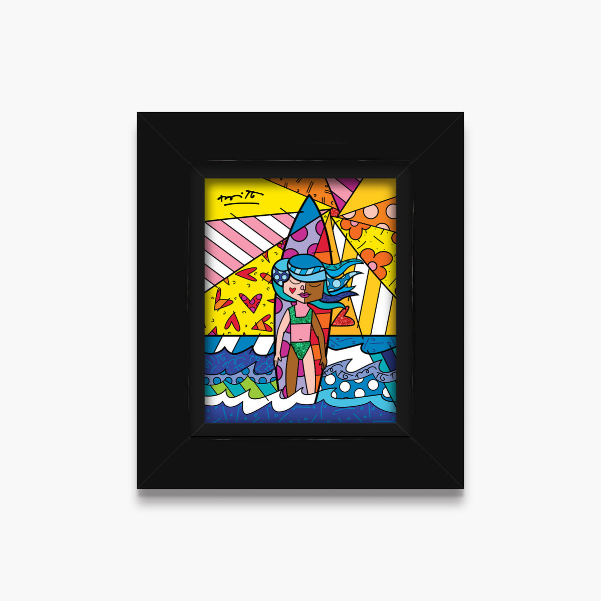 Romero Britto sunny day limited edition print  colorful pop art design