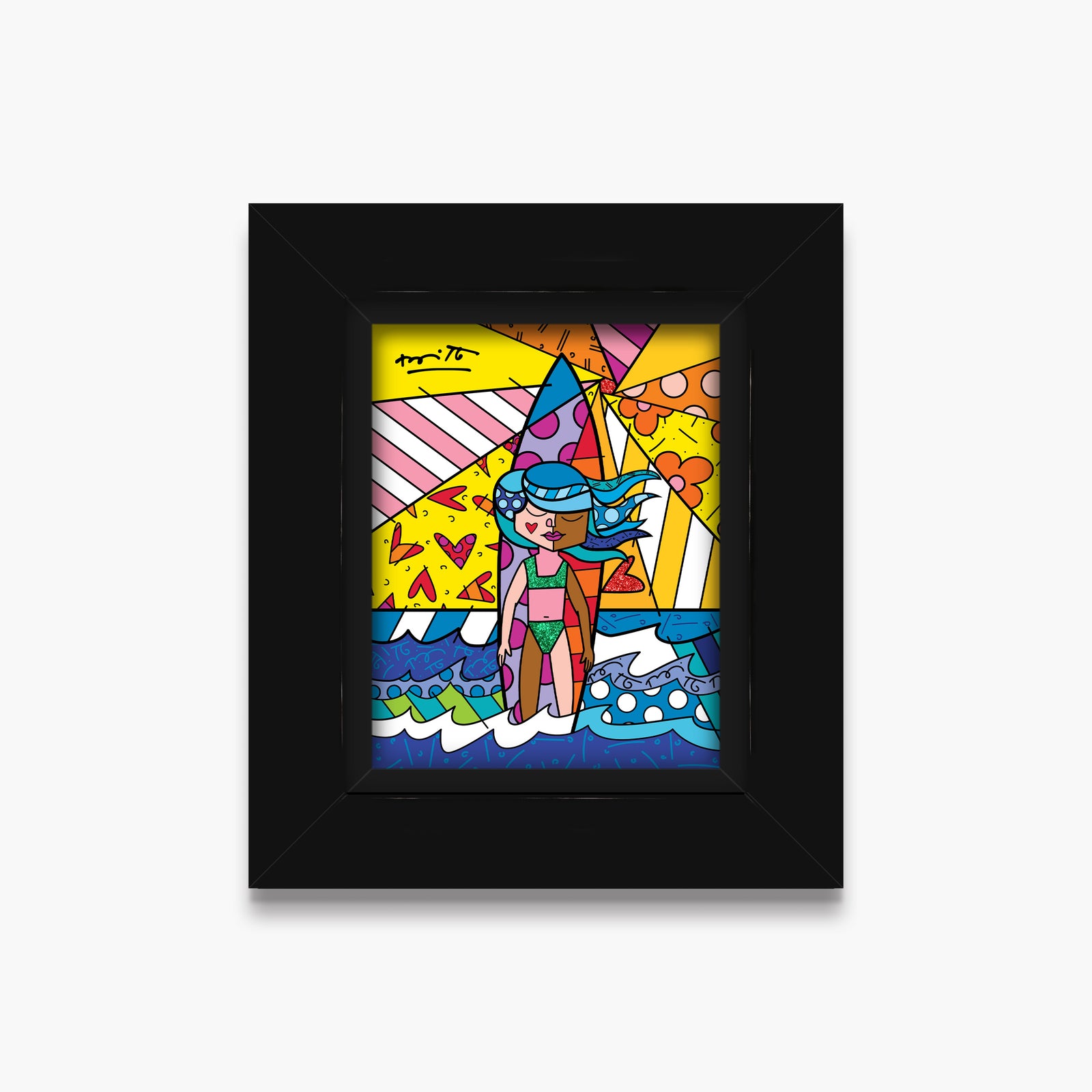 Romero Britto sunny day limited edition print  colorful pop art design