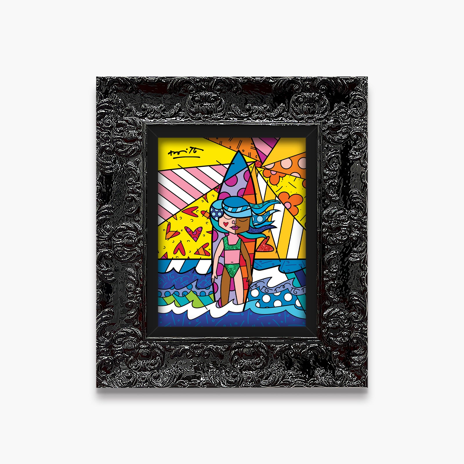 Romero Britto sunny day limited edition print  contemporary pop art piece