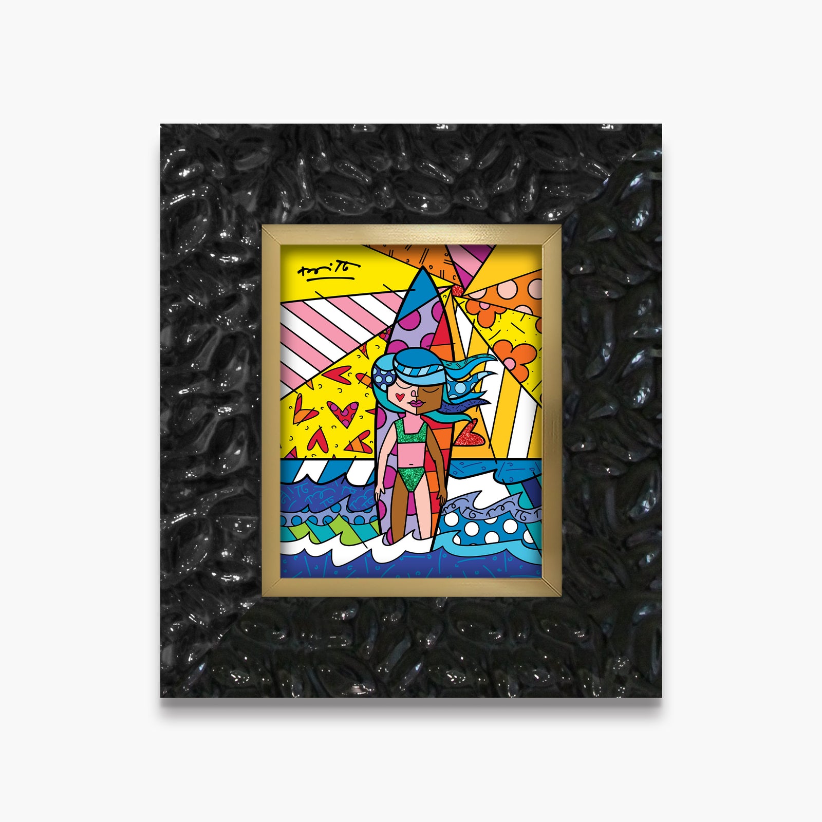 Romero Britto sunny day limited edition print  contemporary pop art piece