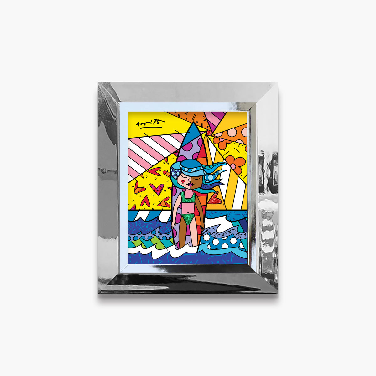 Romero Britto sunny day limited edition print  colorful pop art design