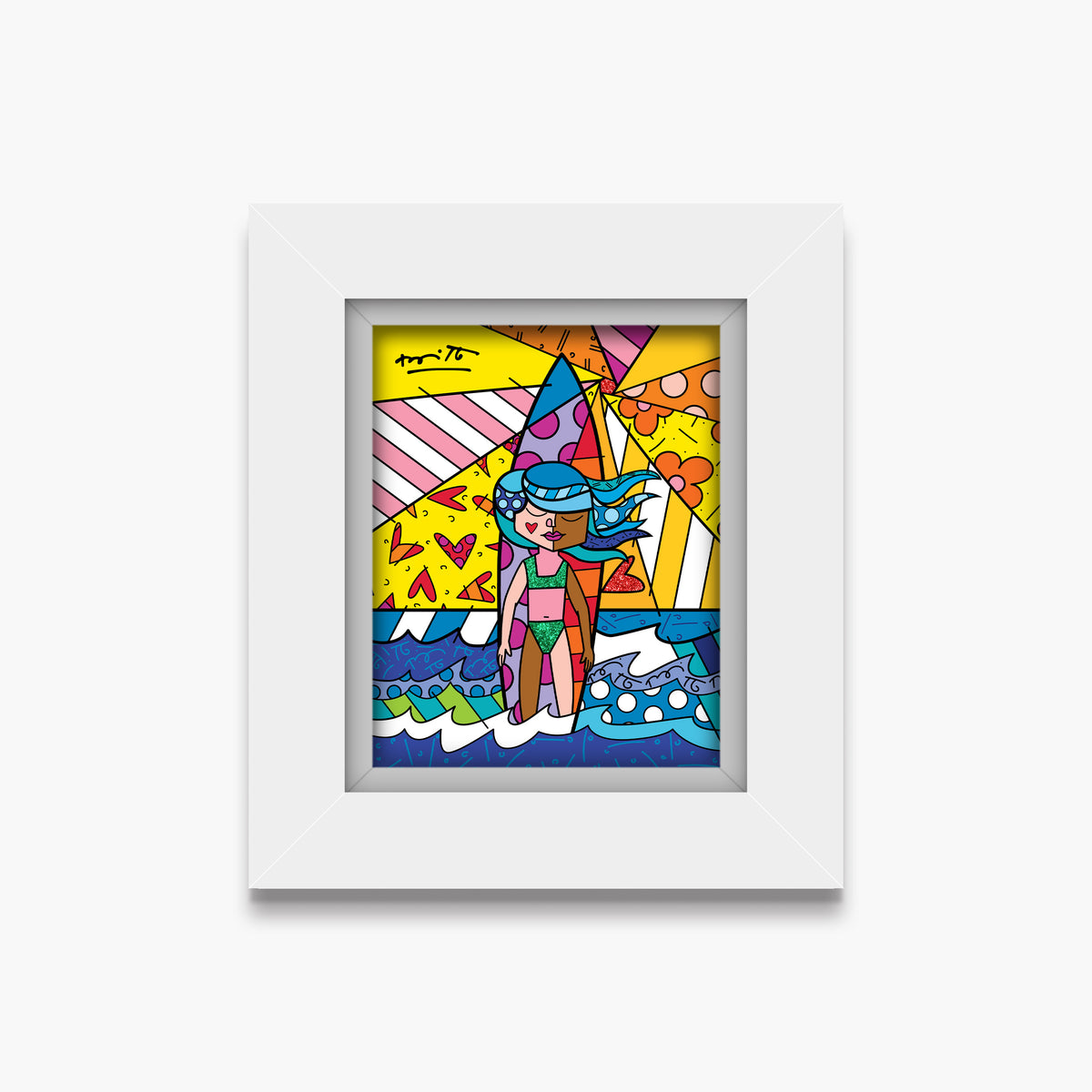 Romero Britto sunny day limited edition print  contemporary pop art piece