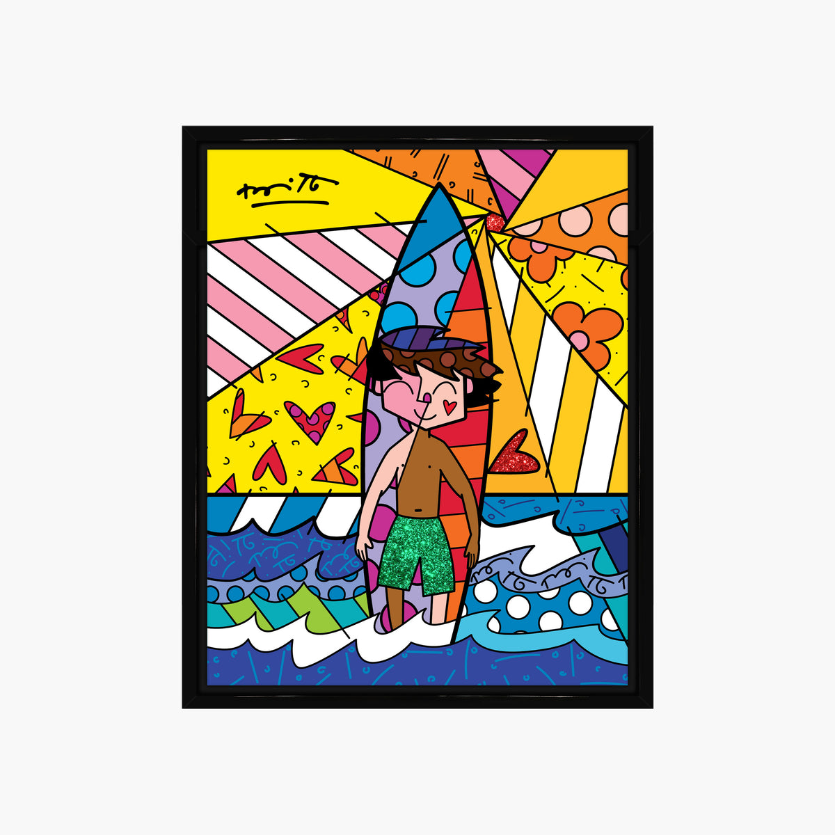 surfing day limited edition print  colorful decorative collectible gift idea