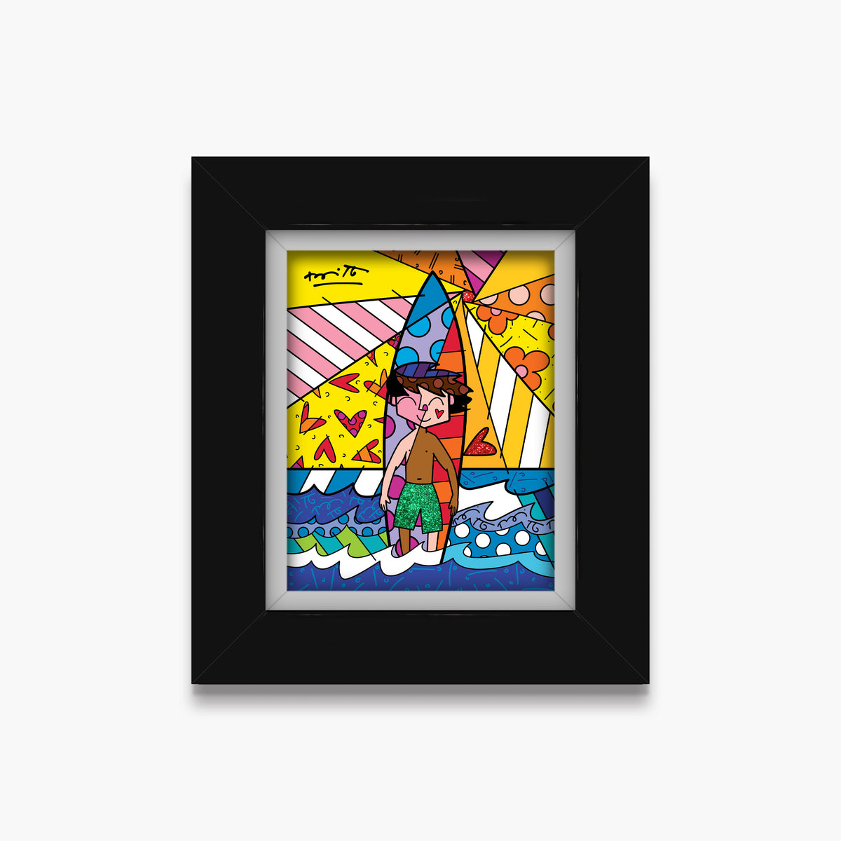surfing day limited edition print  artistic colorful design collectible