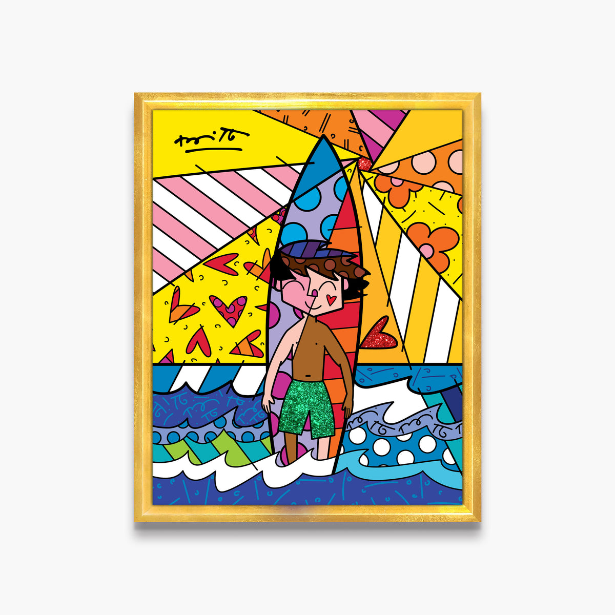 surfing day limited edition print  artistic colorful design collectible