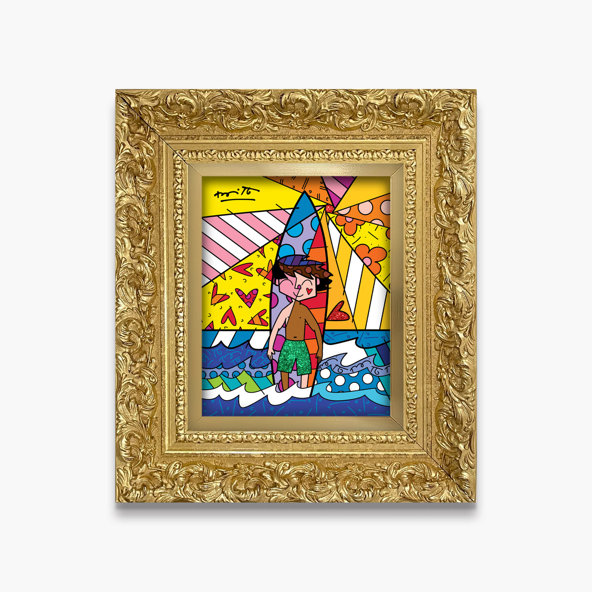 modern pop art surfing day limited edition print  vibrant home decor